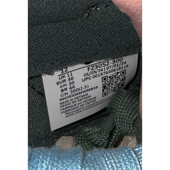 Nike Dunk Low Retro SE Vintage Green/Black-Denim Turq (FZ3052-300) Size 12 - Picture 9 of 14